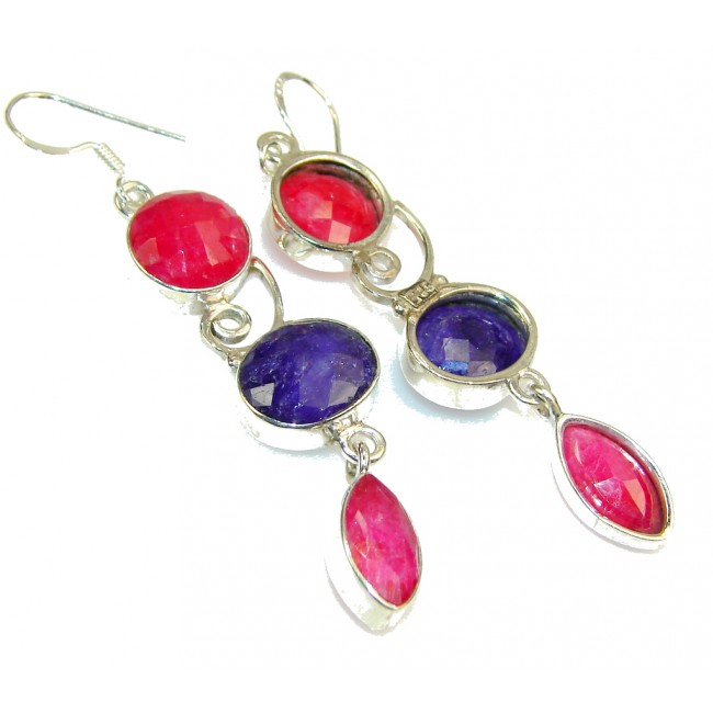 Natural Beauty!! Pink Ruby Sterling Silver earrings