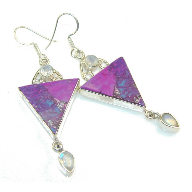 Excellent Purple Turquoise Sterling Silver earrings