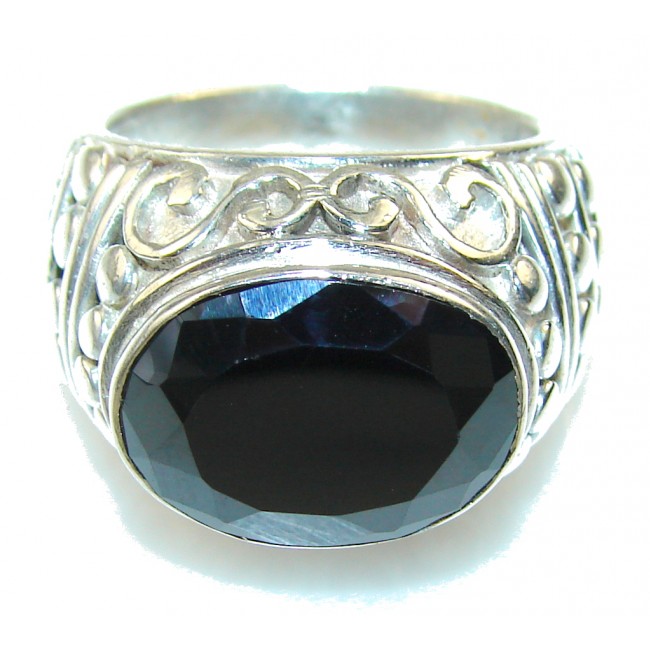 Excellent Design!! Hematite Sterling Silver Ring s. 8