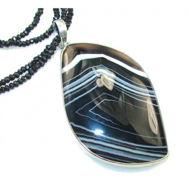 Big!Amazing Design!! Black Onyx Sterling Silver necklace