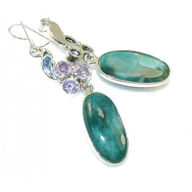 New Design Of Green Rhodolite terling Silver earrings