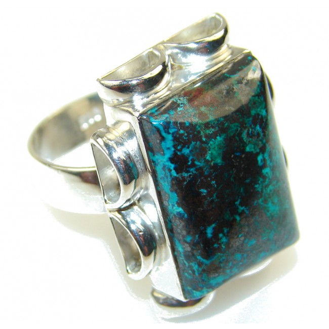 Fantastic Blue Chrysocolla Sterling Silver ring s. 9 1/2