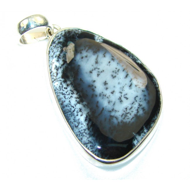Great Dendritic Agate Sterling Silver Pendant