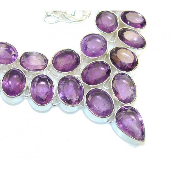 Real Amazing Design!! Purple Amethyst Sterling Silver necklace