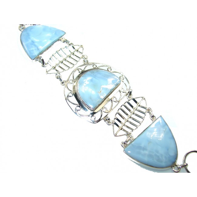 Excellent Blue Agate Sterling Silver Bracelet