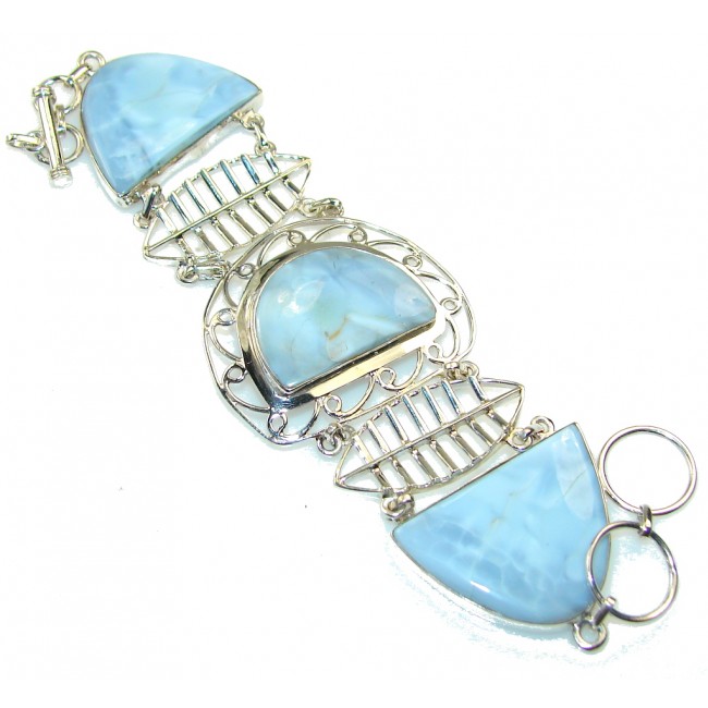 Excellent Blue Agate Sterling Silver Bracelet