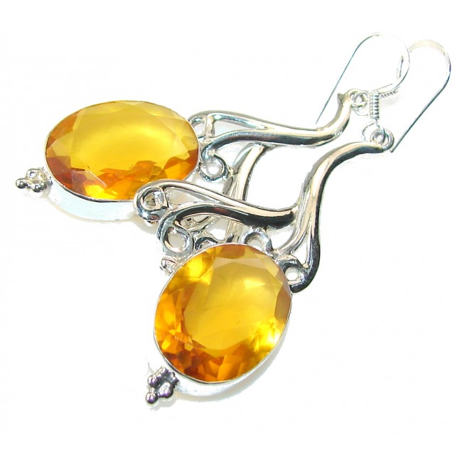 Amazing Golden Topaz Quartz Sterling Silver earrings