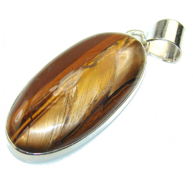Excellent Tigers Eye Sterling Silver Pendant