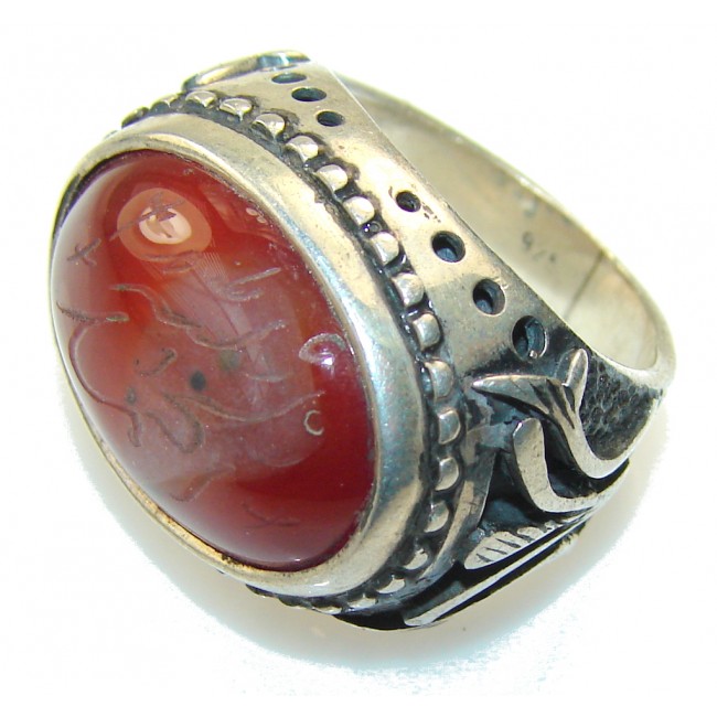 Classy Brown Agate Sterling Silver Ring s. 6