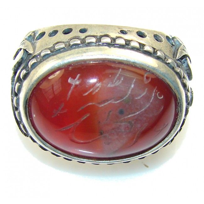 Classy Brown Agate Sterling Silver Ring s. 6