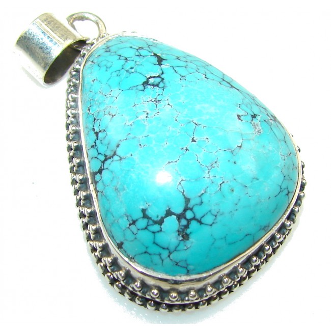 In Balance!! Blue Turquoise Sterling Silver Pendant