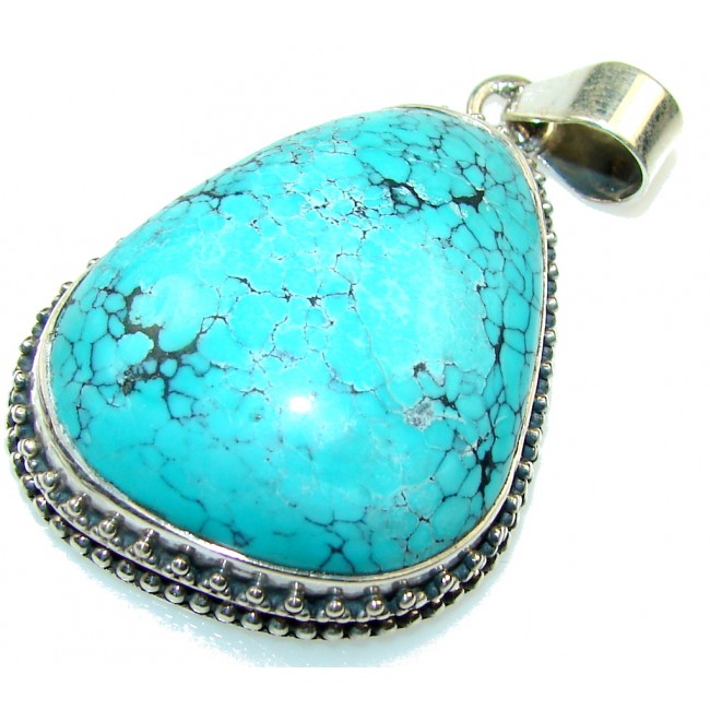 In Balance!! Blue Turquoise Sterling Silver Pendant