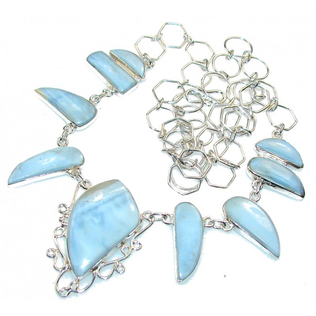 Passion Blue Lace Agate Sterling Silver necklace