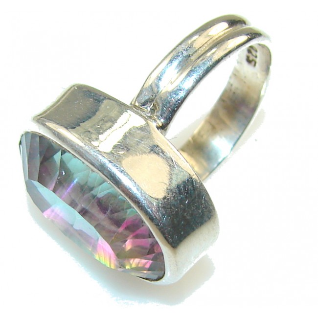 Amazing Magic Mystic Topaz Sterling Silver ring; s. 7