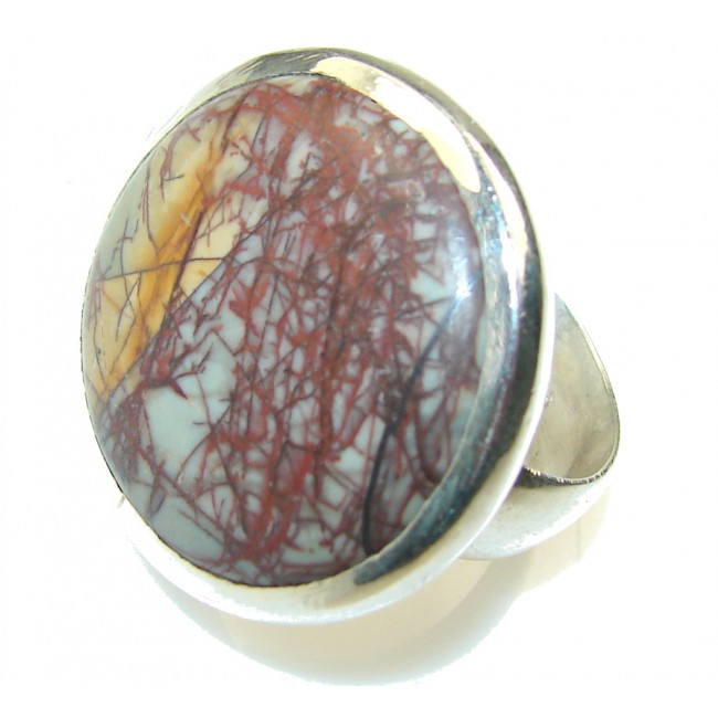 Awesome Montana Agate Sterling Silver Ring s. 9 3/4