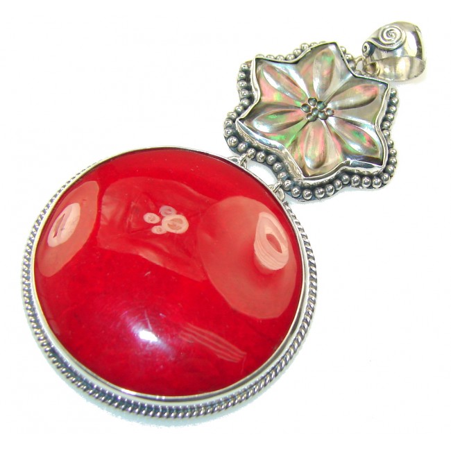 Big! Loyal Promise!! Fossilized Coral Sterling Silver pendant