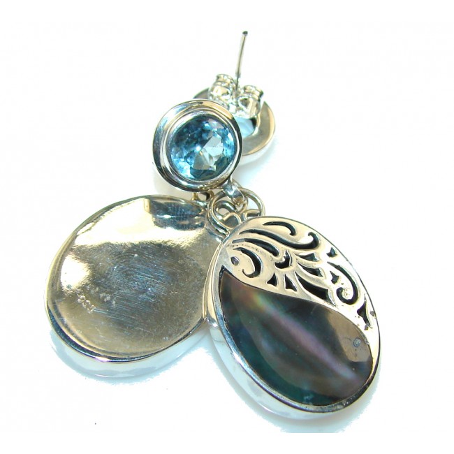 Awesome Design!! Rainbow Abalone Sterling Silver earrings