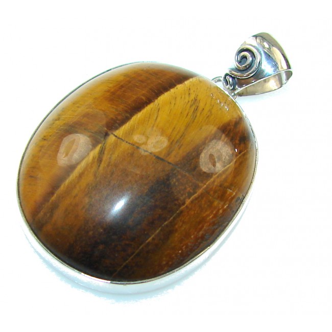 Awesome Brown Tigers Eye Sterling Silver Pendant