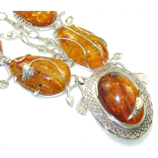 Galaxy Queen!! Fabulous Polish Amber Sterling Silver necklace
