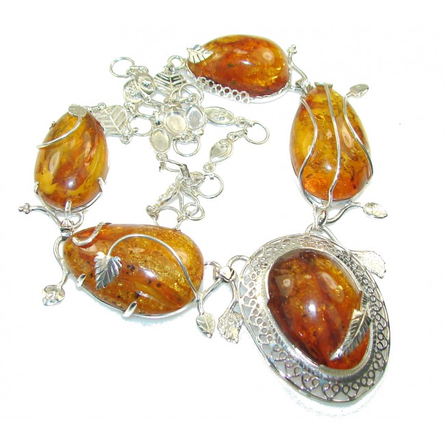 Galaxy Queen!! Fabulous Polish Amber Sterling Silver necklace