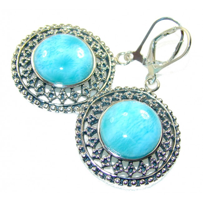 Beautiful Light Blue Larimar Sterling Silver earrings