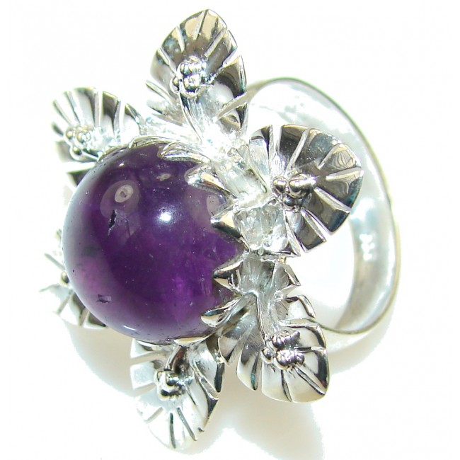 Purple Ivy!! Precious Amethyst Sterling Silver ring s. 11