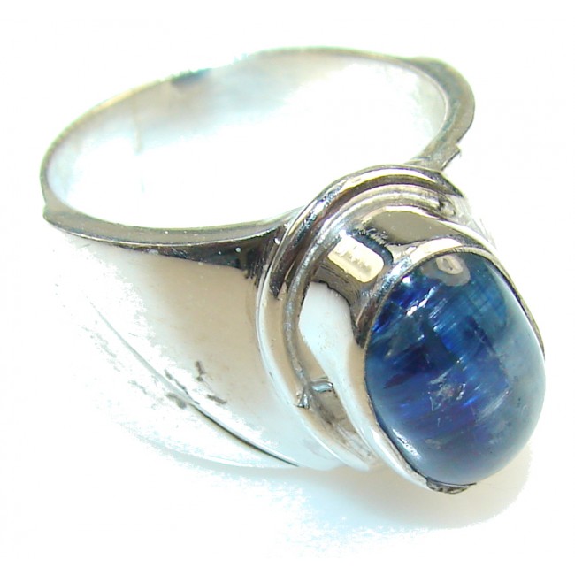 Natural Blue Kyanite Sterling Silver ring s. 8 1/2