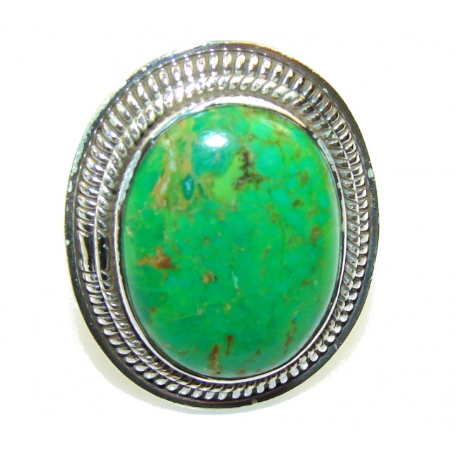 Green Power!! Turquoise Sterling Silver Ring s. 8 1/4