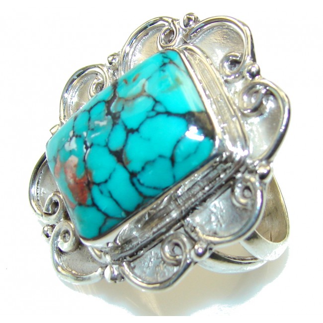 Island Fantasy!! Blue Turquoise Sterling Silver Ring s. 7