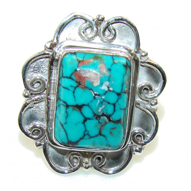 Island Fantasy!! Blue Turquoise Sterling Silver Ring s. 7