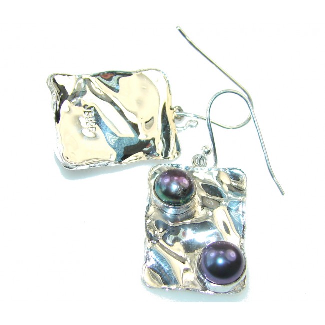 Promise Of Love!! Purple Blister Pearl Sterling Silver earrings