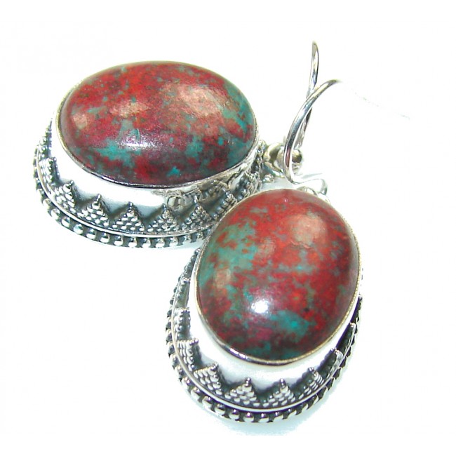 Perfect Red Sonora Jasper Sterling Silver Earrings
