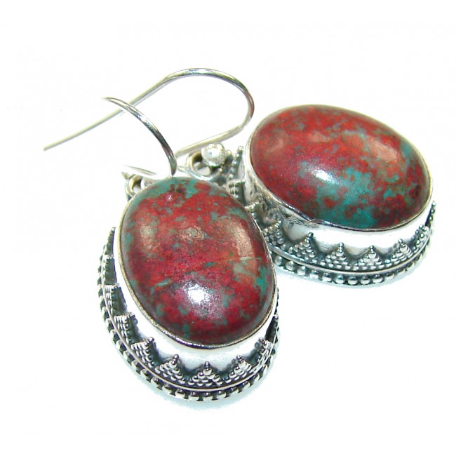 Perfect Red Sonora Jasper Sterling Silver Earrings
