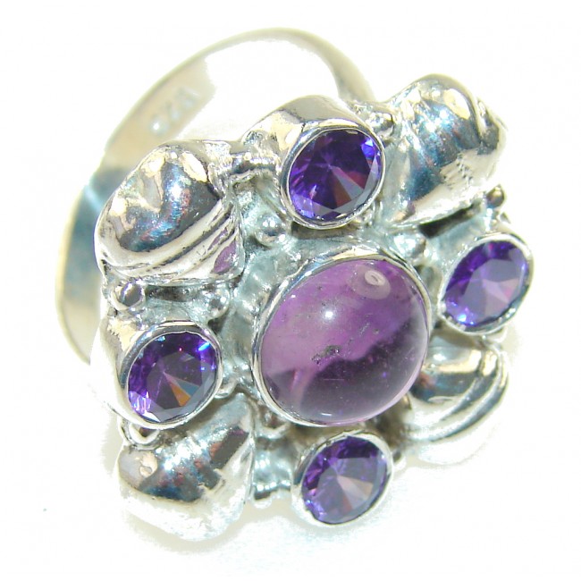 Delicate Purple Amethyst Sterling Silver ring s. 9 1/2