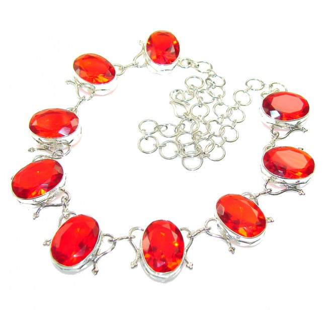 Red Aura!! Red Quartz Sterling Silver necklace