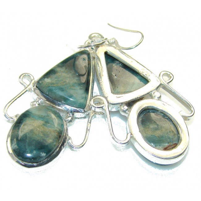 New Trendy!! Ocean Jasper Sterling Silver earrings