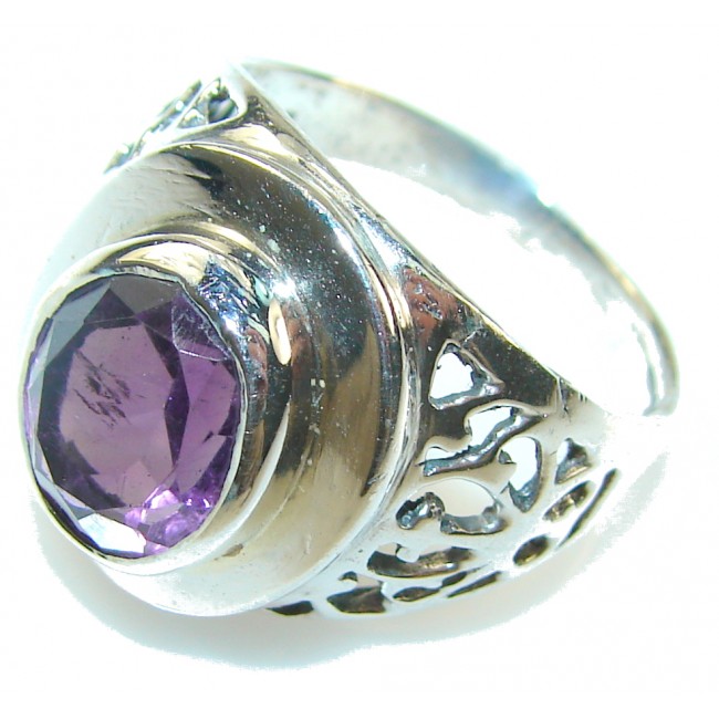 Perfect Purple Amethyst Sterling Silver ring s. 9 1/4