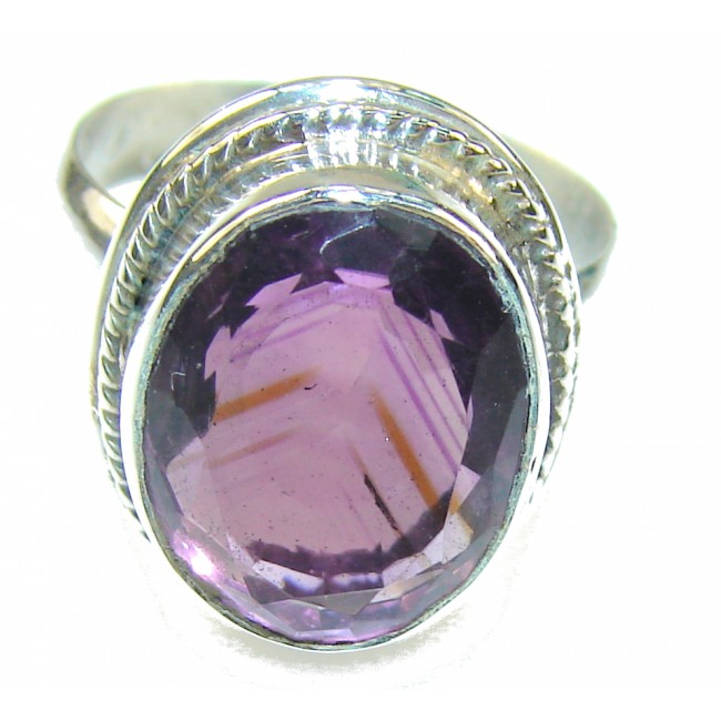 Fantastic Purple Amethyst Sterling Silver ring s. 6