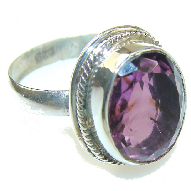 Fantastic Purple Amethyst Sterling Silver ring s. 6