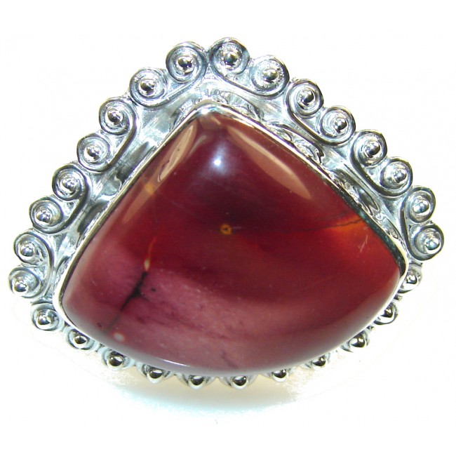 Big!! Awesome Dark Australian Mookaite Sterling Silver Ring s. 11