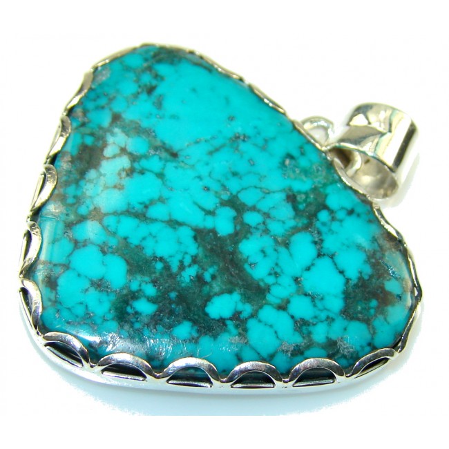 Excellent Blue Turquoise Sterling Silver Pendant