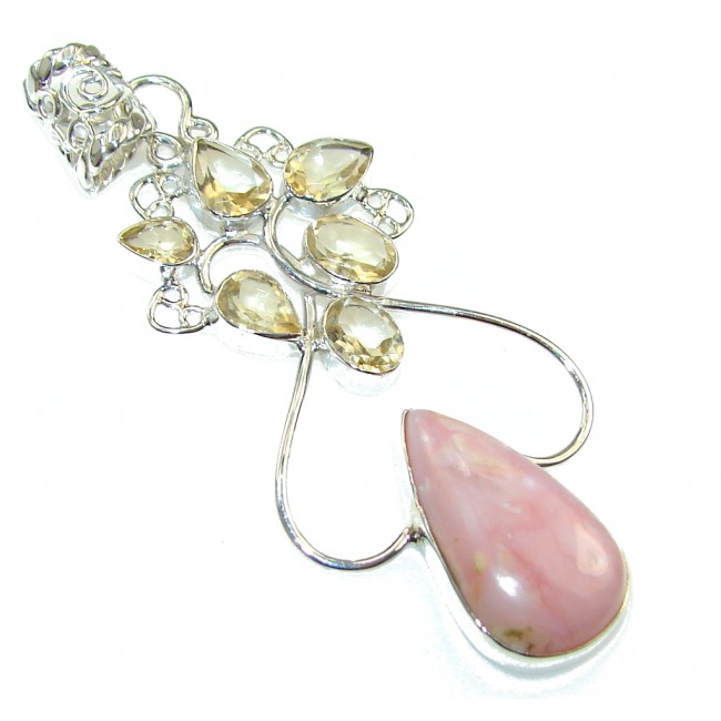 Precious Pink Opal Sterling Silver Pendant
