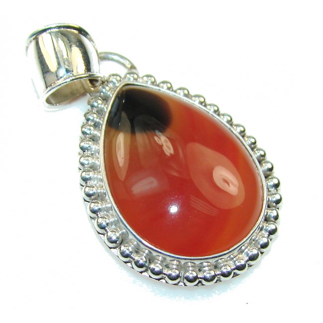 New Design Of Brown Agate Sterling Silver Pendant