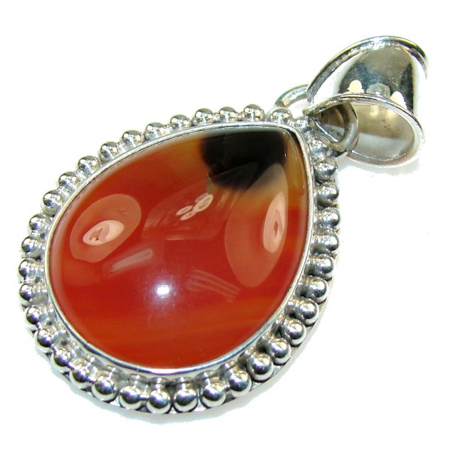 New Design Of Brown Agate Sterling Silver Pendant