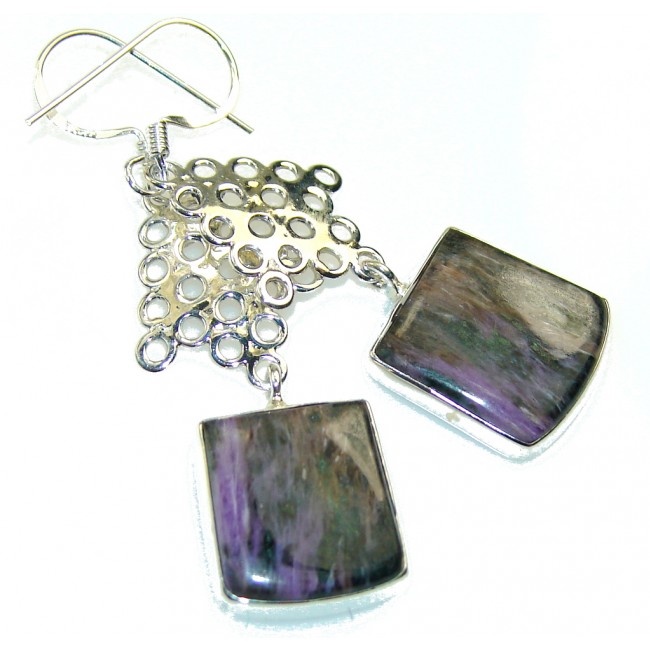 Perfect Purple Charoite Sterling Silver earrings