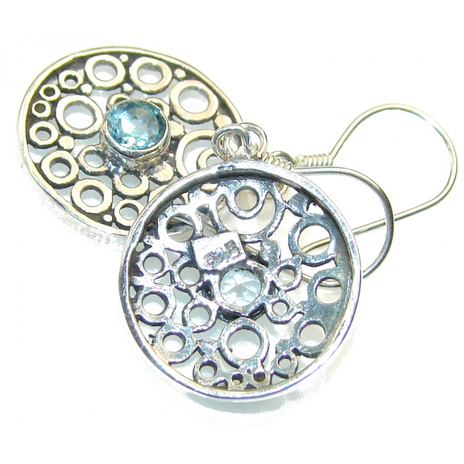 Fashion Swiss Blue Topaz Sterling Silver earrings
