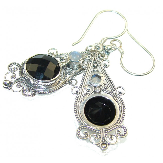 Amazing Black Onyx Sterling Silver earrings
