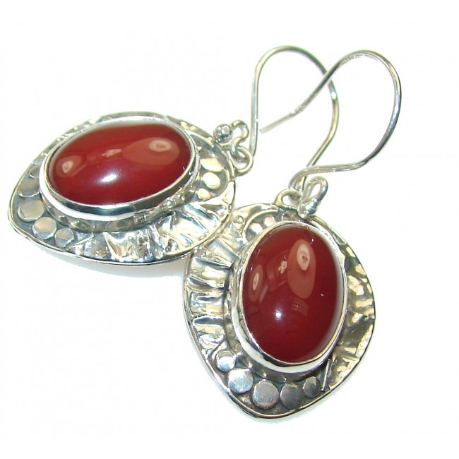 Amazing Design! Carnelian Sterling Silver earrings