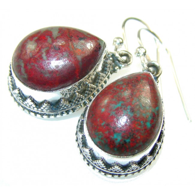 Amazing Red Sonora Jasper Sterling Silver Earrings