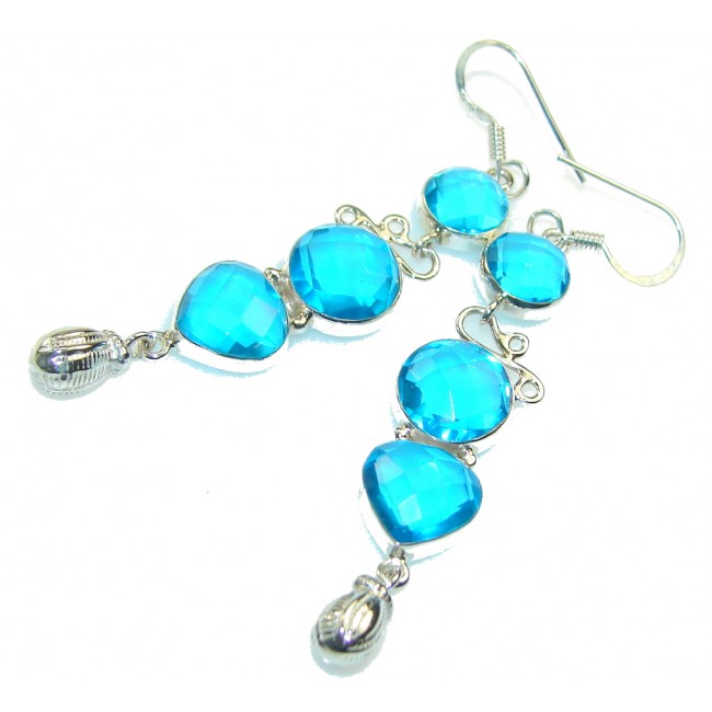 Blue Ocean!! Blue Topaz Sterling Silver earrings